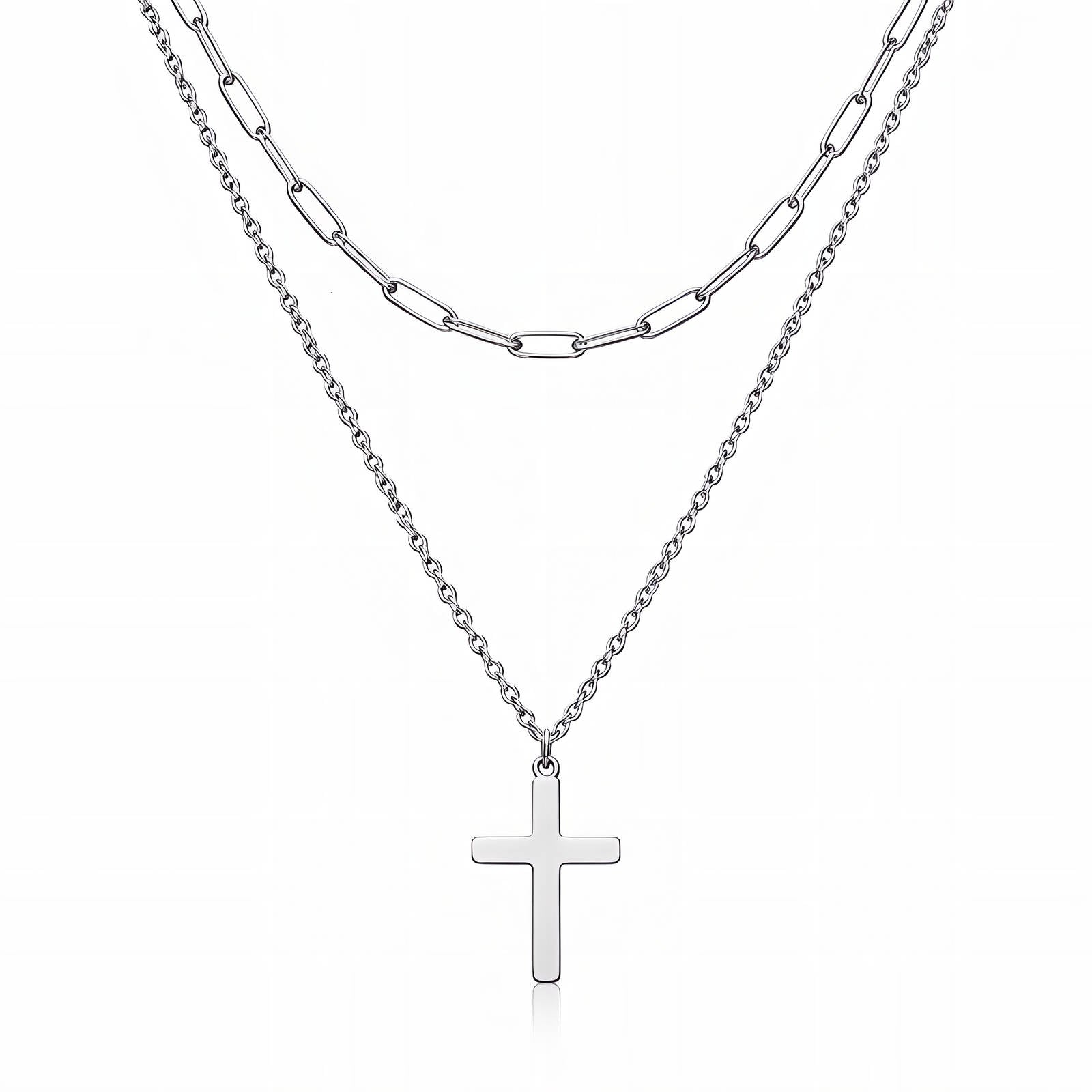Crosses Necklace, Stainless Steel