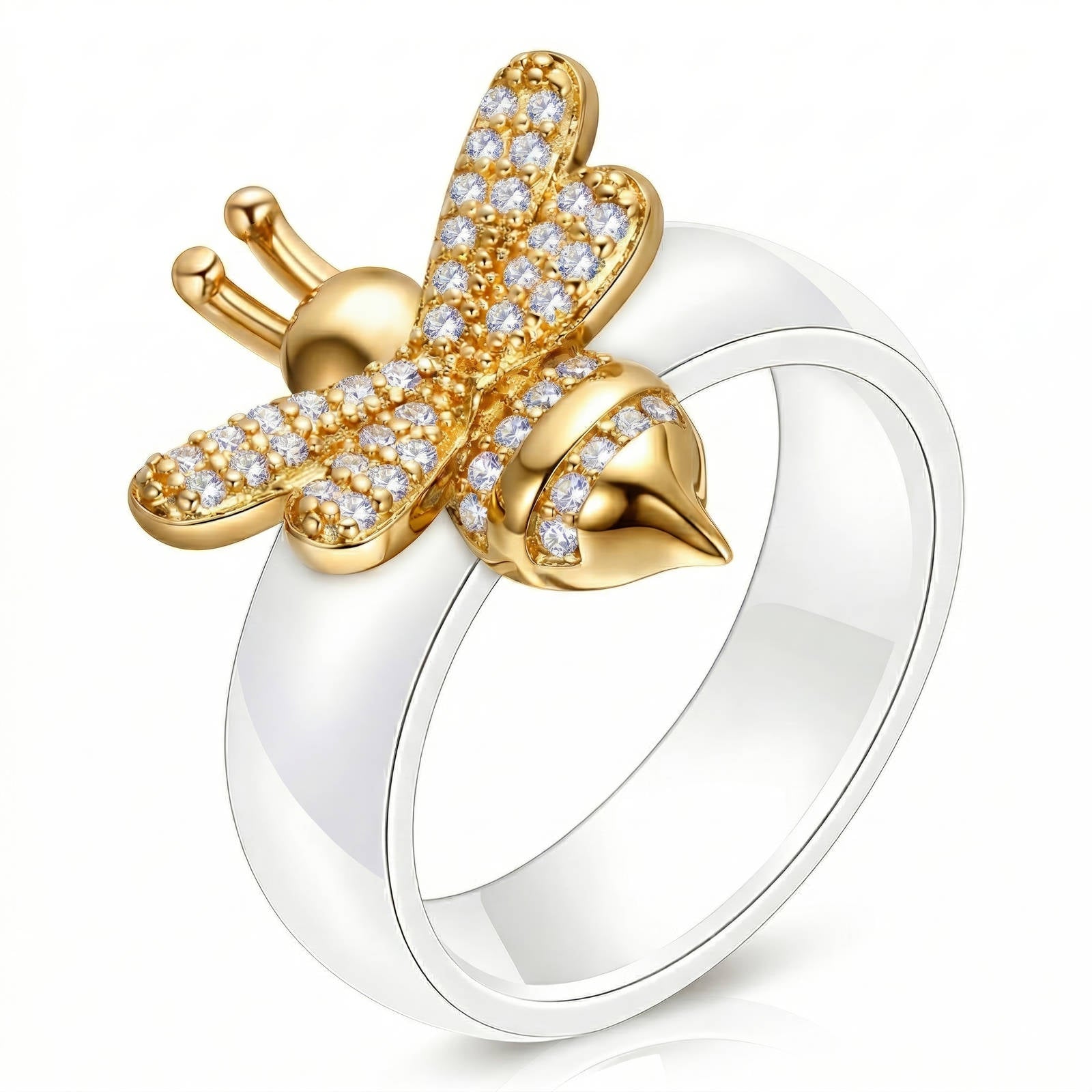 Bee Ring, 18K Gold Plated Steel
