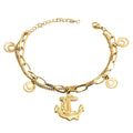 Anchor Bracelet, 18K Gold Plated Steel