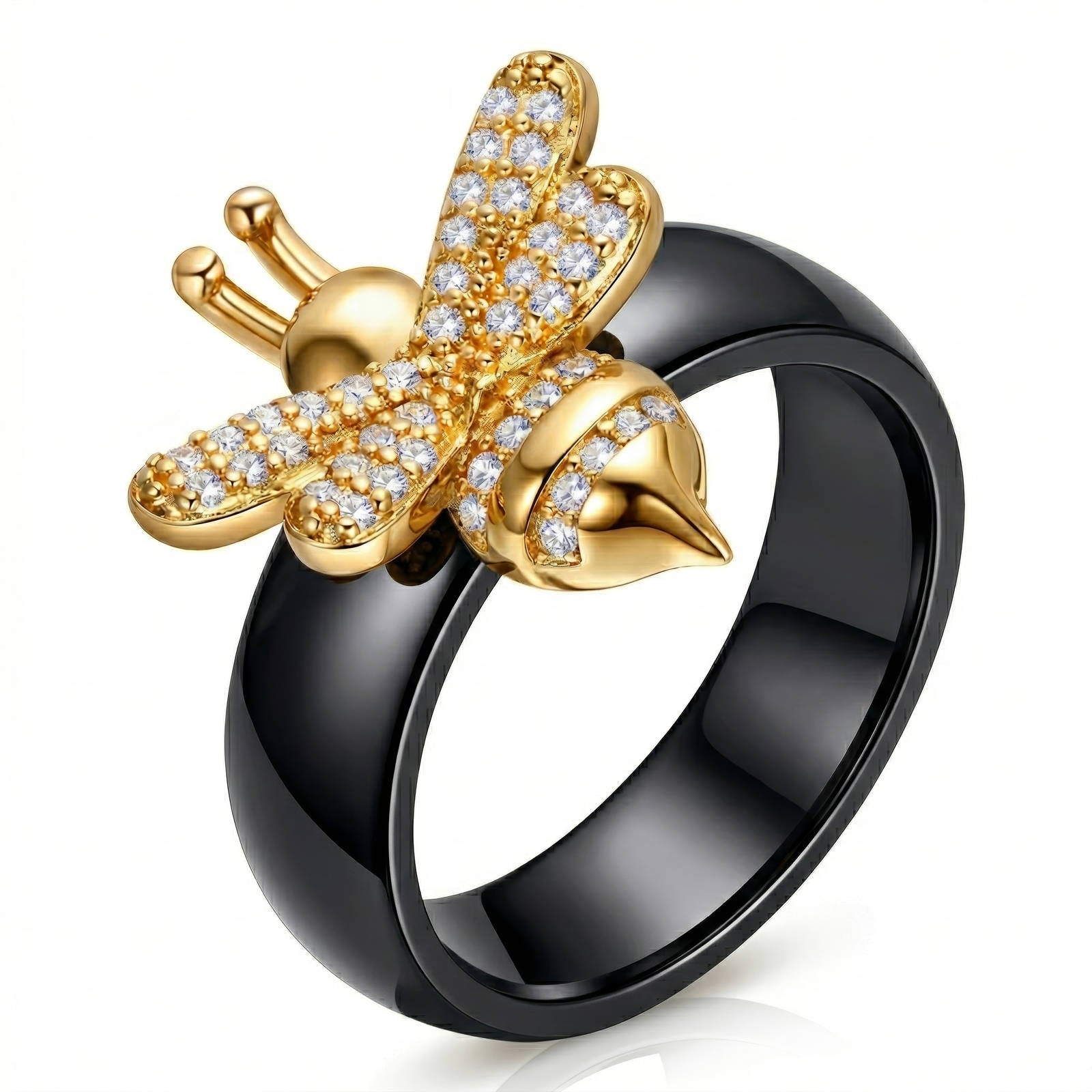 Bee Ring, 18K Gold Plated Steel