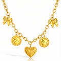 Heart Necklace, 18K Gold Plated Steel