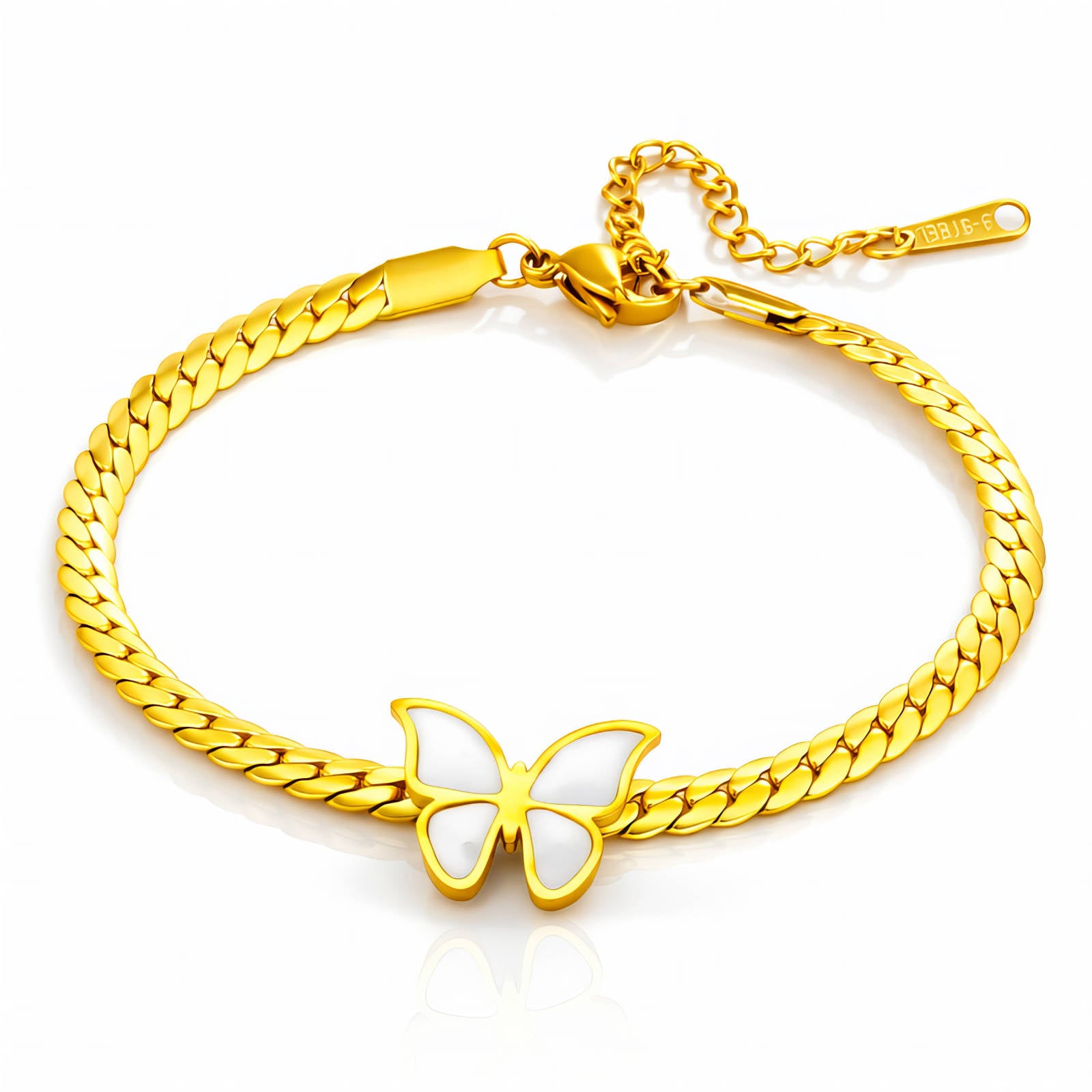 Butterflie Bracelet, 18K Gold Plated Steel