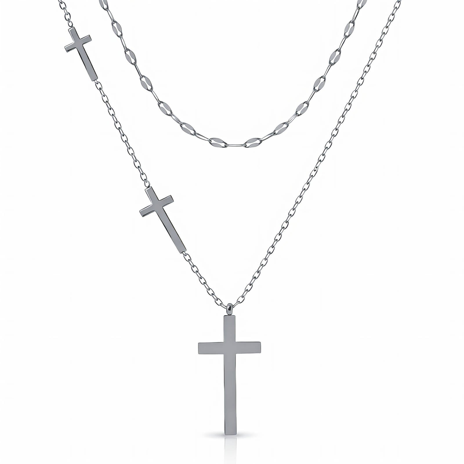 Crosses Necklace, Stainless Steel