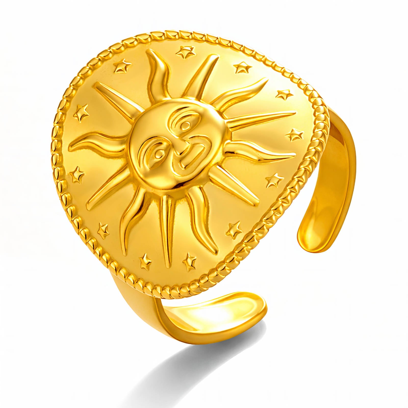 Sun Ring, 18K Gold Plated Steel