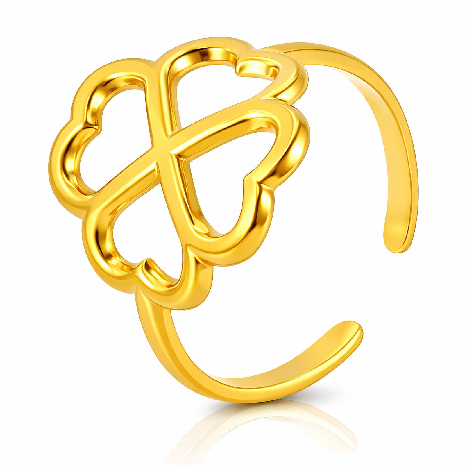 Flower Ring, 18K Gold Plated Steel
