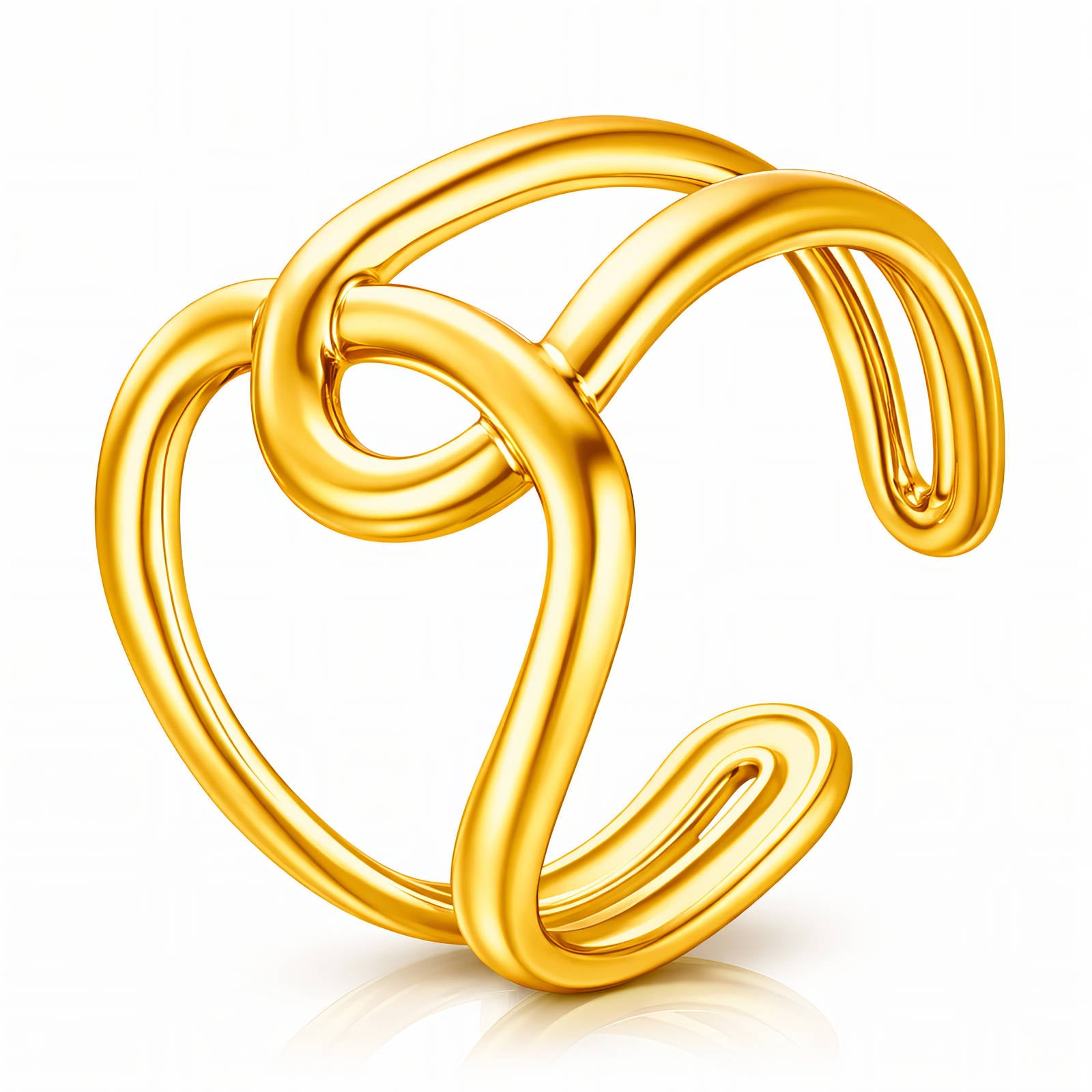 Ring, 18K Gold Plated Steel