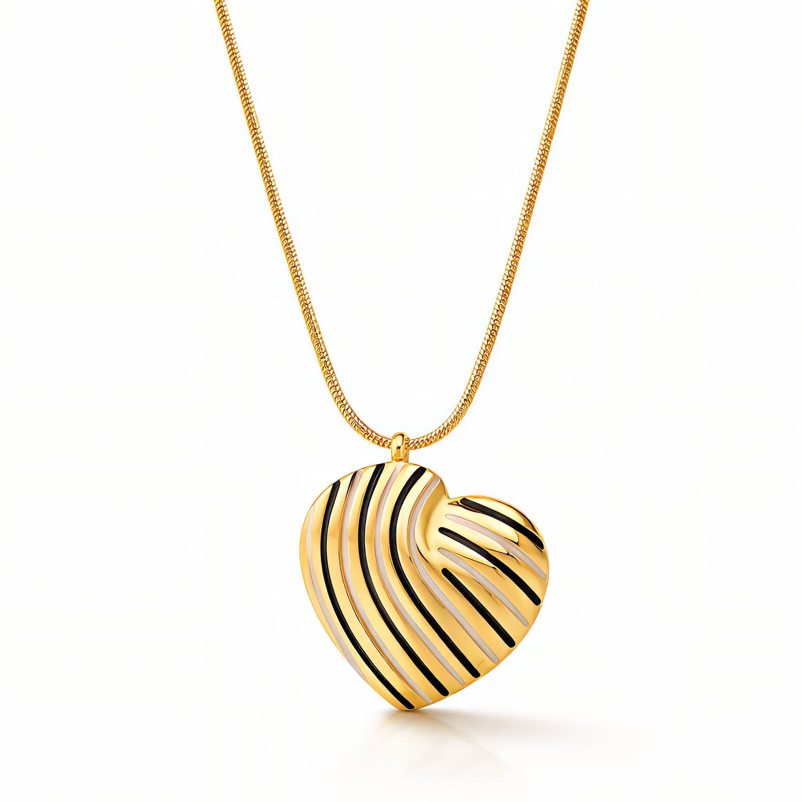 Heart Necklace, 18K Gold Plated Steel