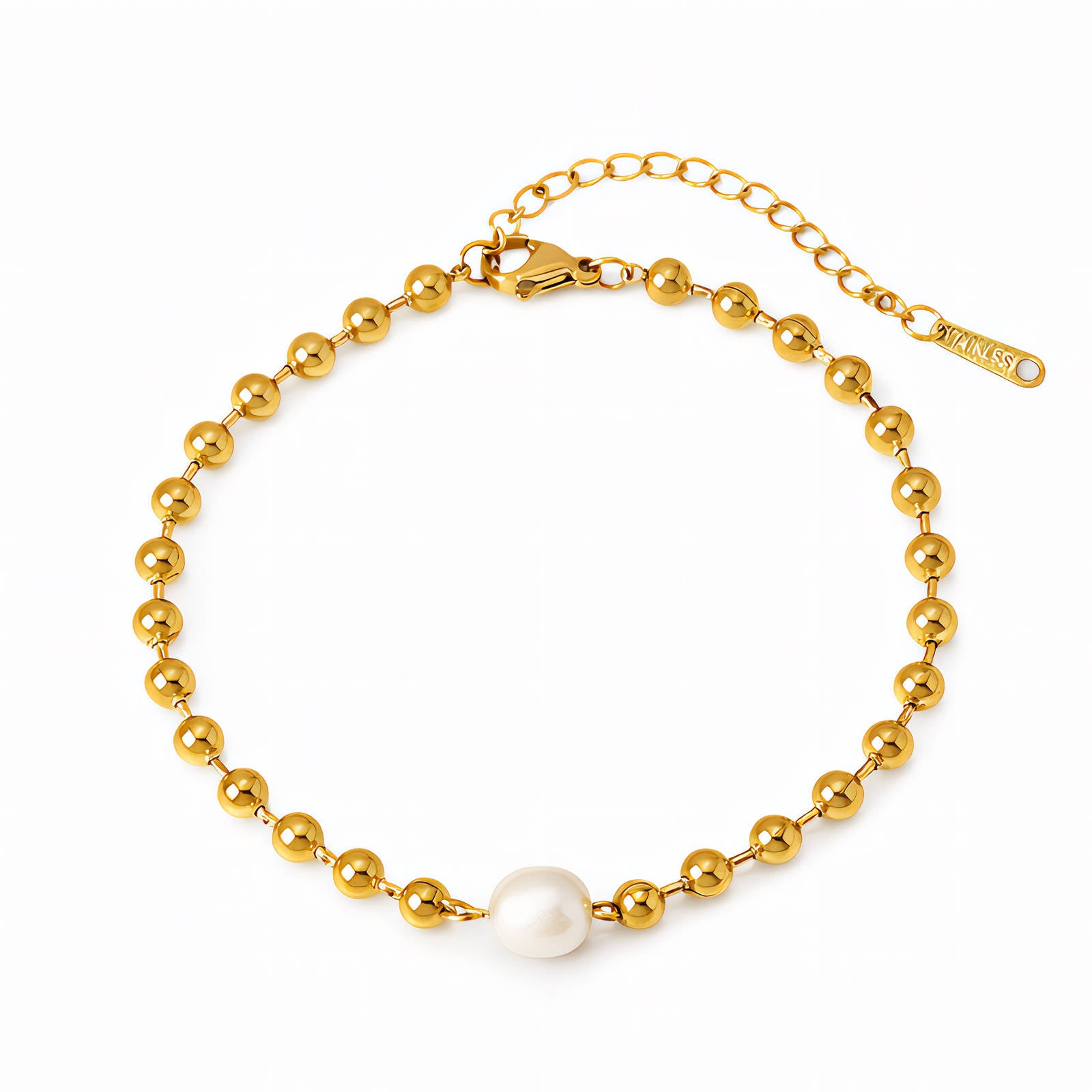 Bracelet, 18K Gold Plated Steel