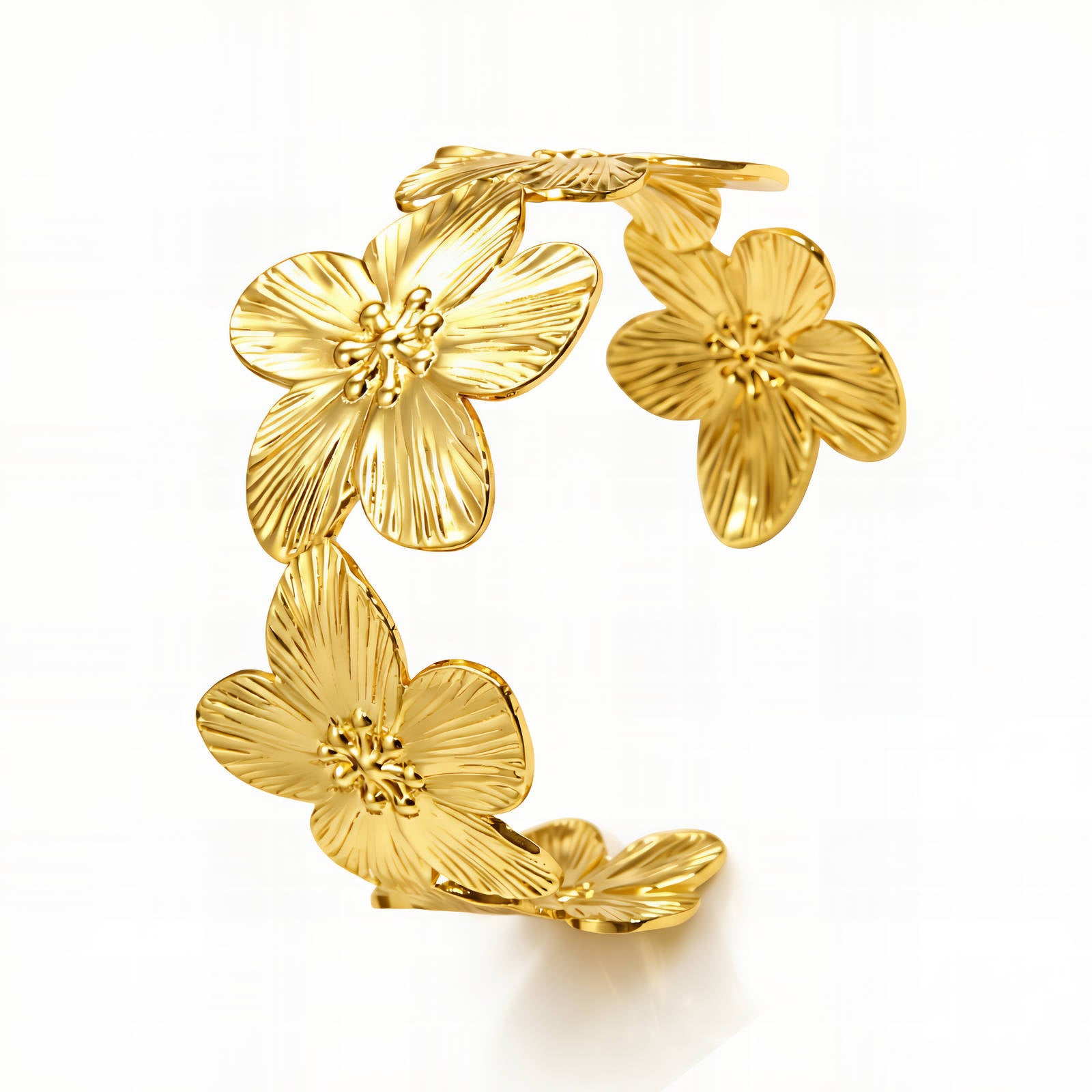 Flower Meadow Bracelet, 18K Gold Plated Steel