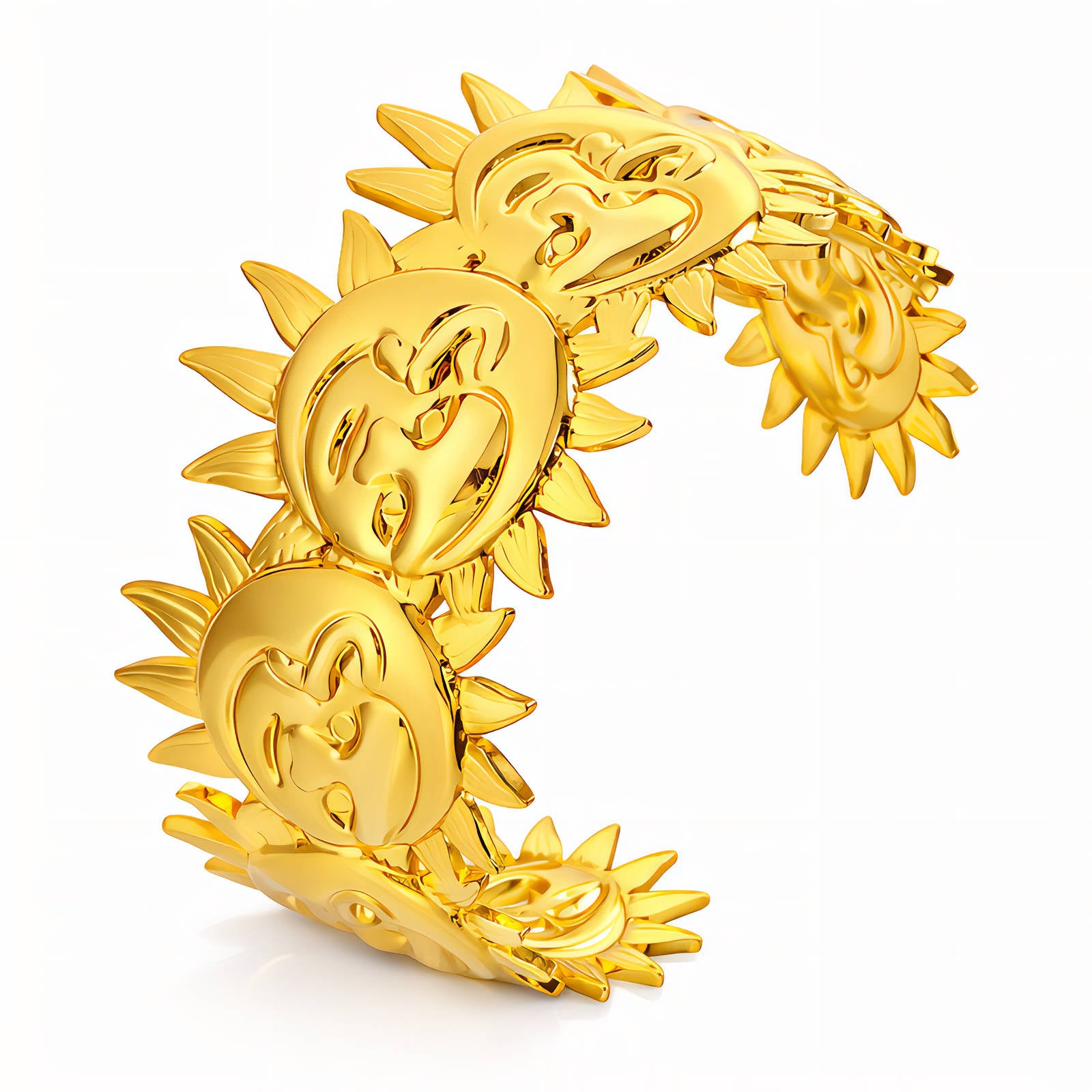 Suns Bracelet, 18K Gold Plated Steel