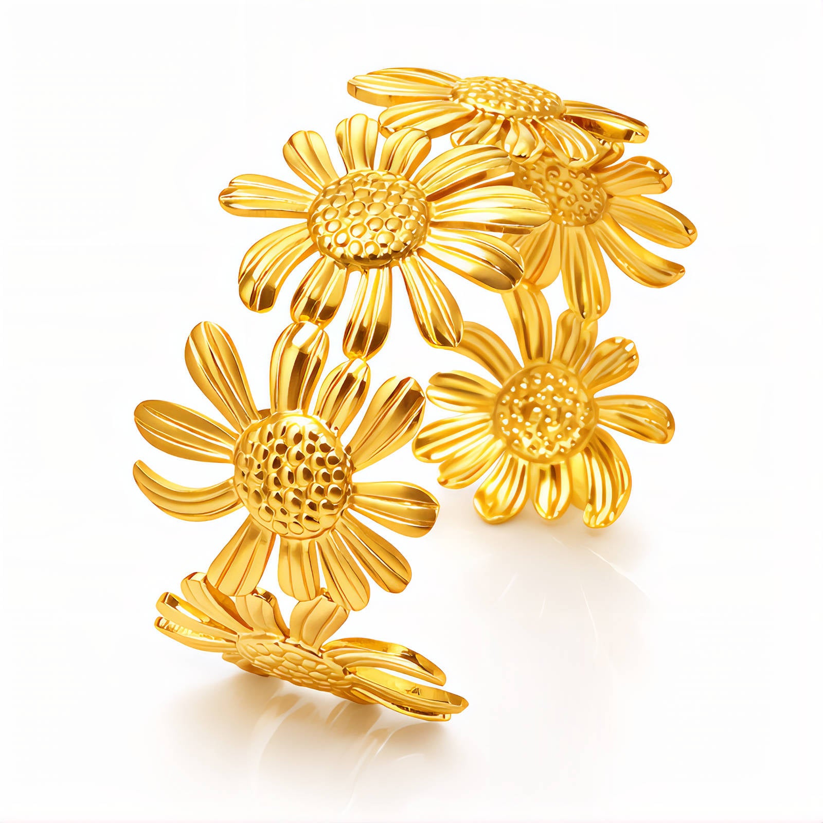 Flower Meadow Bracelet, 18K Gold Plated Steel