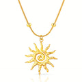 Sun Necklace, 18K Gold Plated Steel