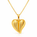 Heart Necklace, 18K Gold Plated Steel
