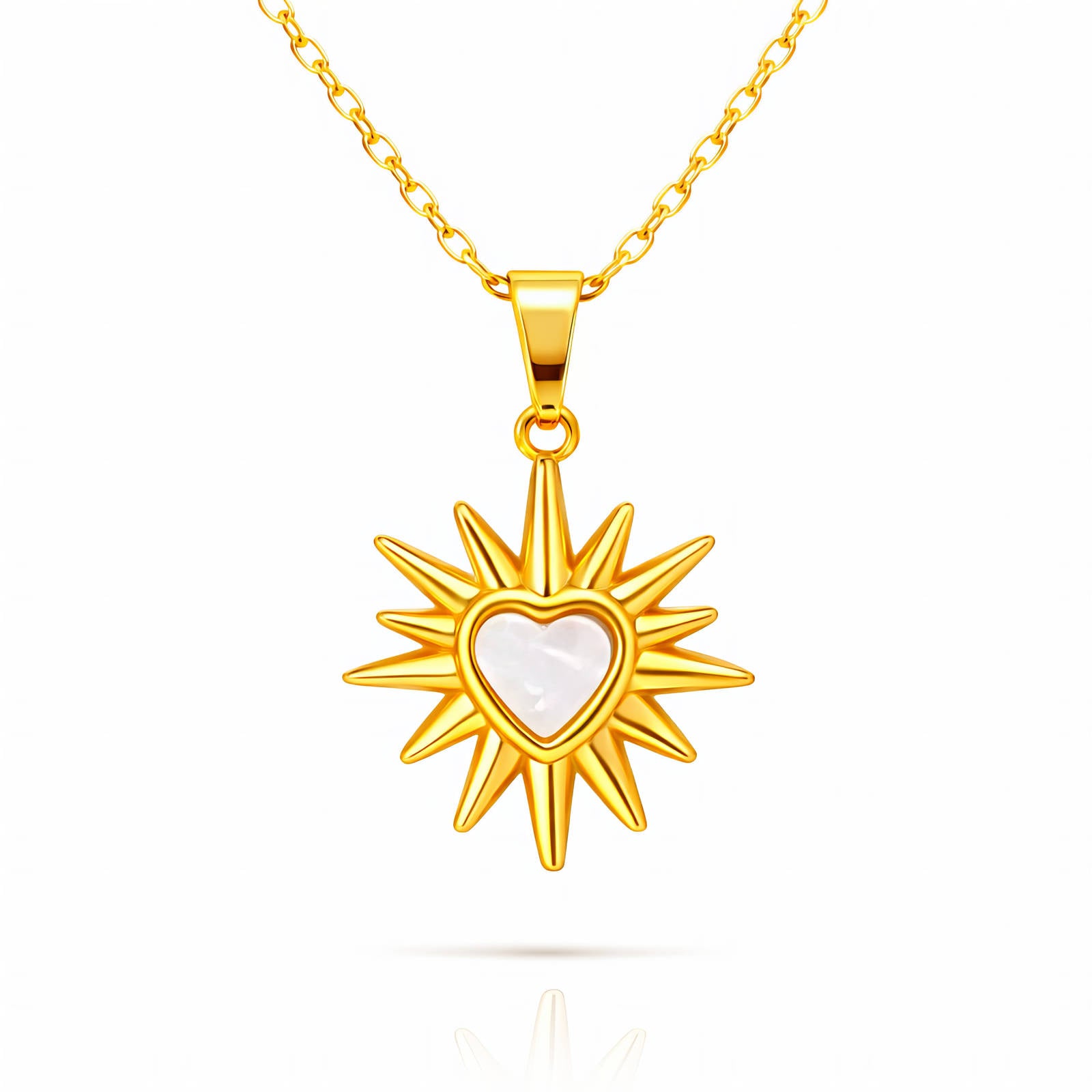 Heart Necklace, 18K Gold Plated Steel