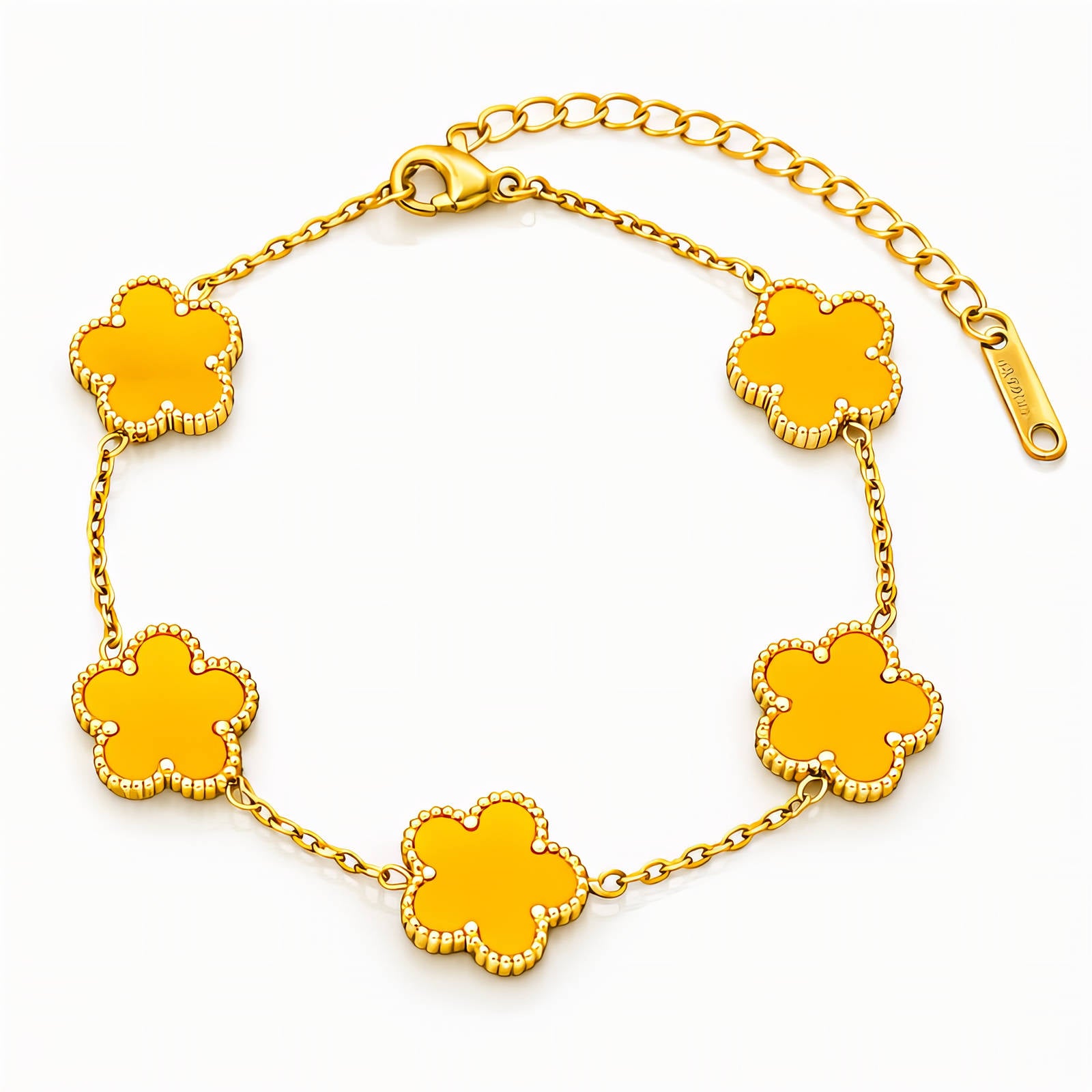 Flower Meadow Bracelet, 18K Gold Plated Steel