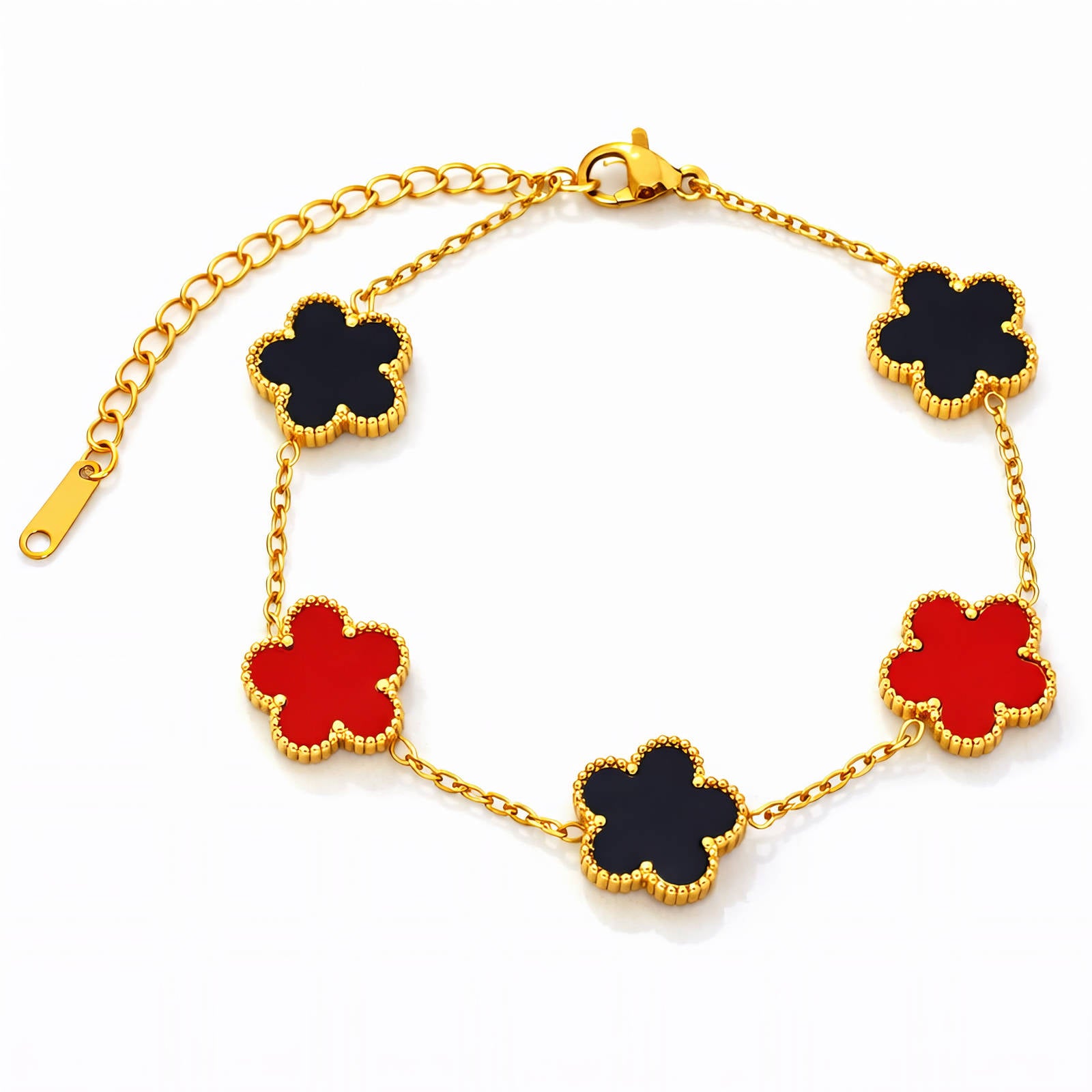 Flower Meadow Bracelet, 18K Gold Plated Steel