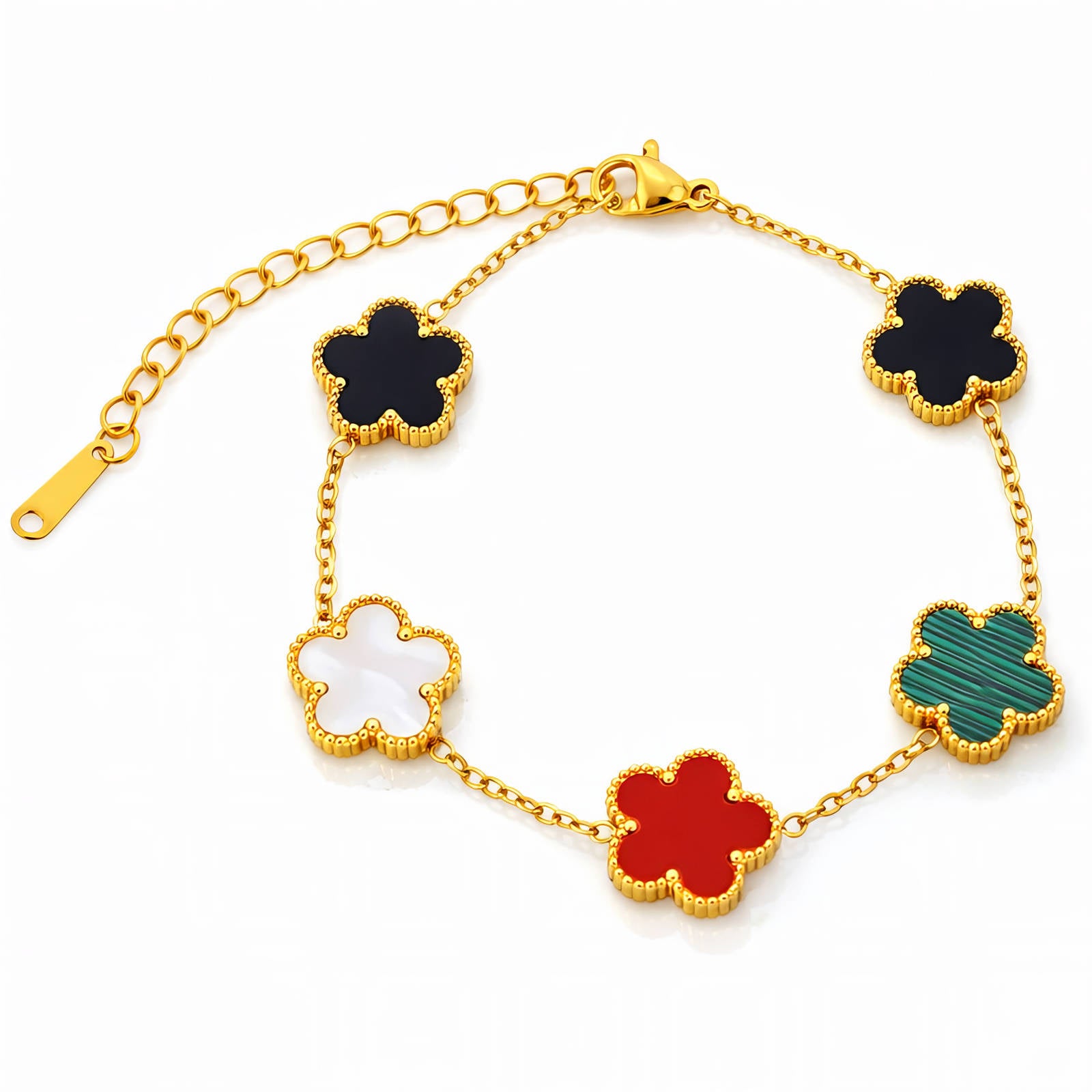 Flower Meadow Bracelet, 18K Gold Plated Steel